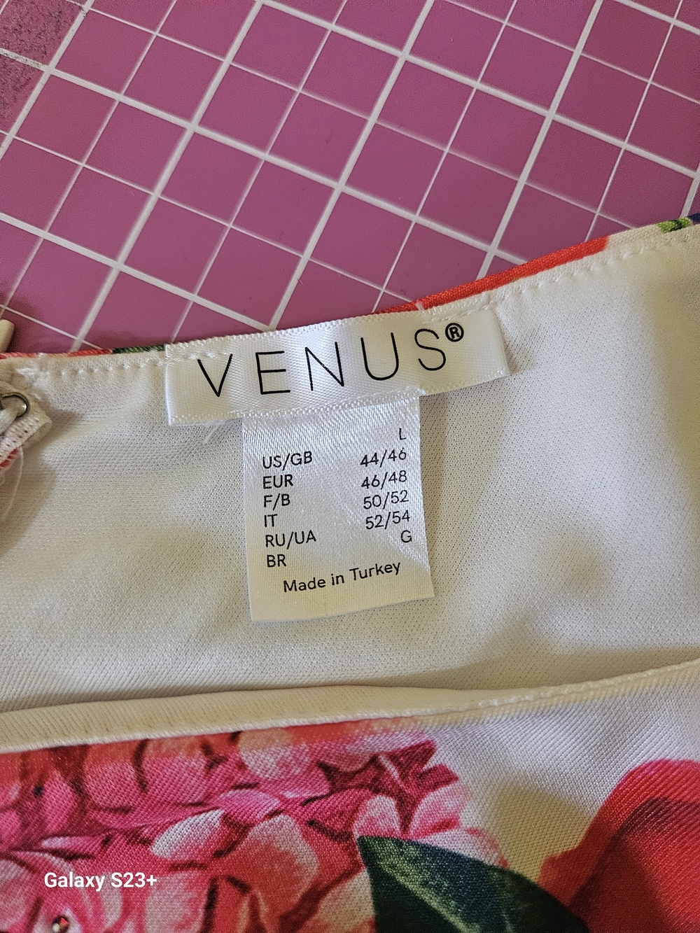 VENUSFloral Heart Neckline Midi Dress  Pink Ruffle Beaded Sleevless Size L - Picture 5 of 12